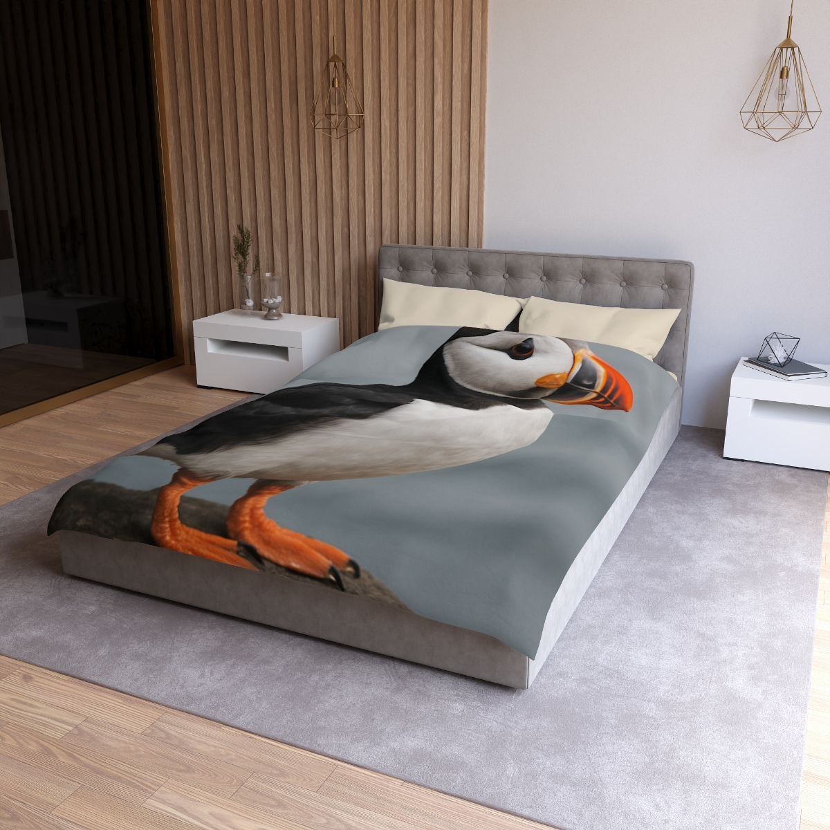 Glasswater Glide Atlantic Puffin soft comforter duvets