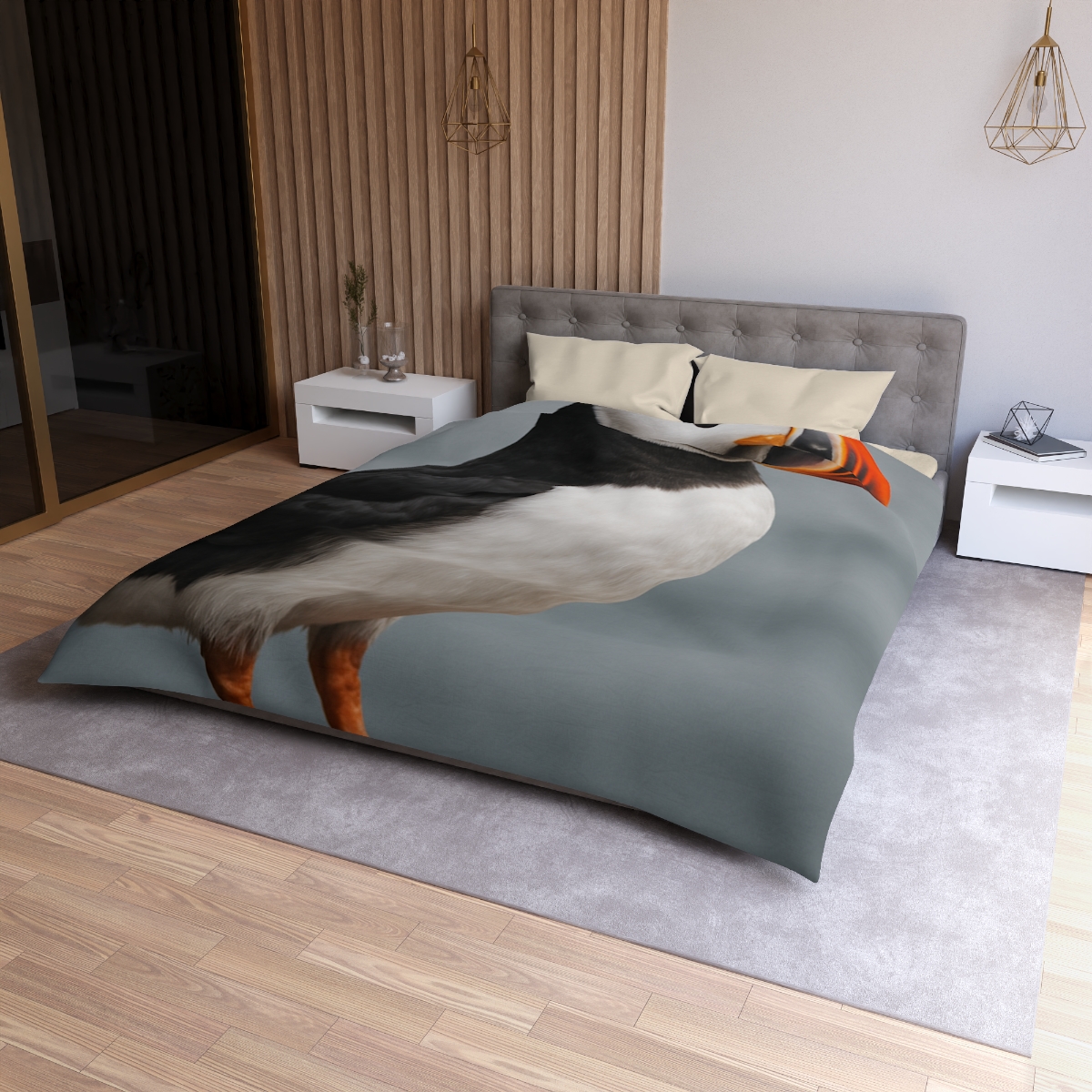 Glasswater Glide Atlantic Puffin soft comforter duvets