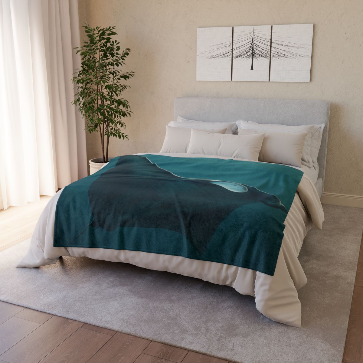 Glasswing Glide Manta Ray designer printed blankets