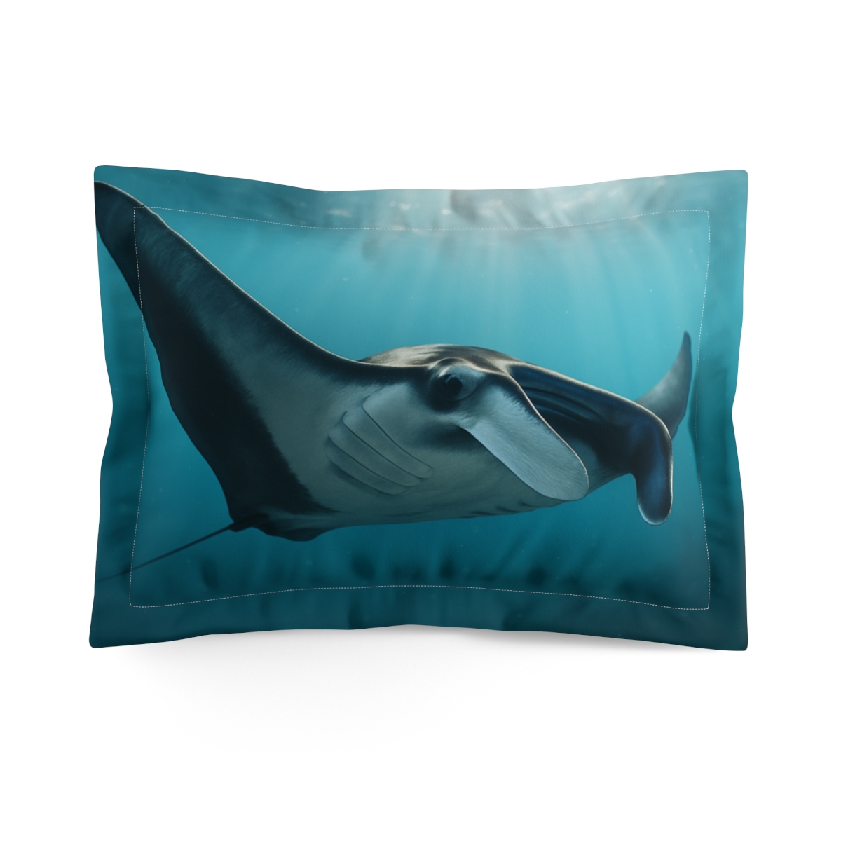 Gliding Eclipse Manta Ray designer printed pillows