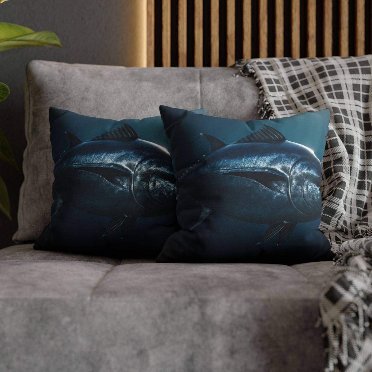 Glimmerfin Bluefin Tuna comfortable bedding pillow covers