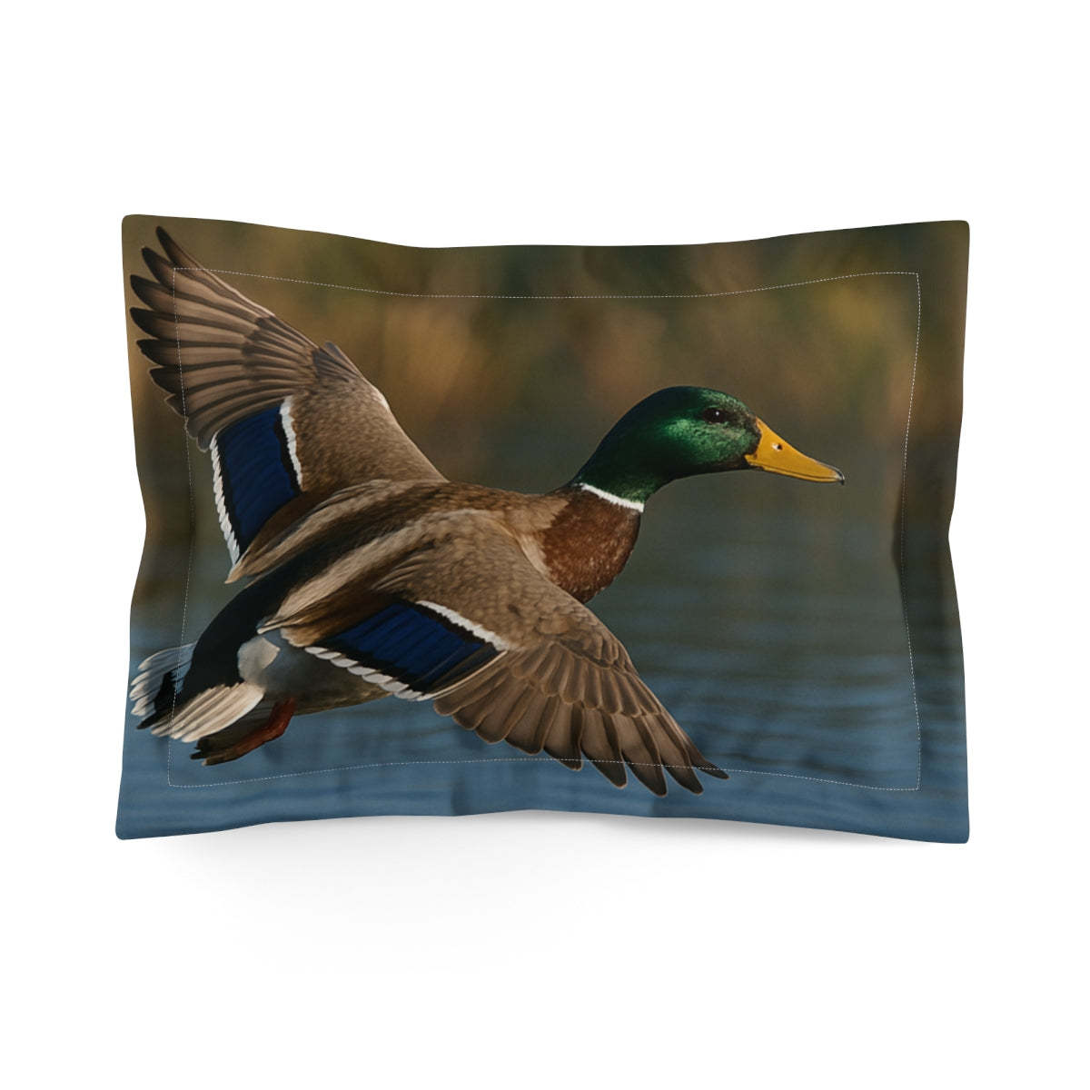 Glimmering Glide Mallard Pillow