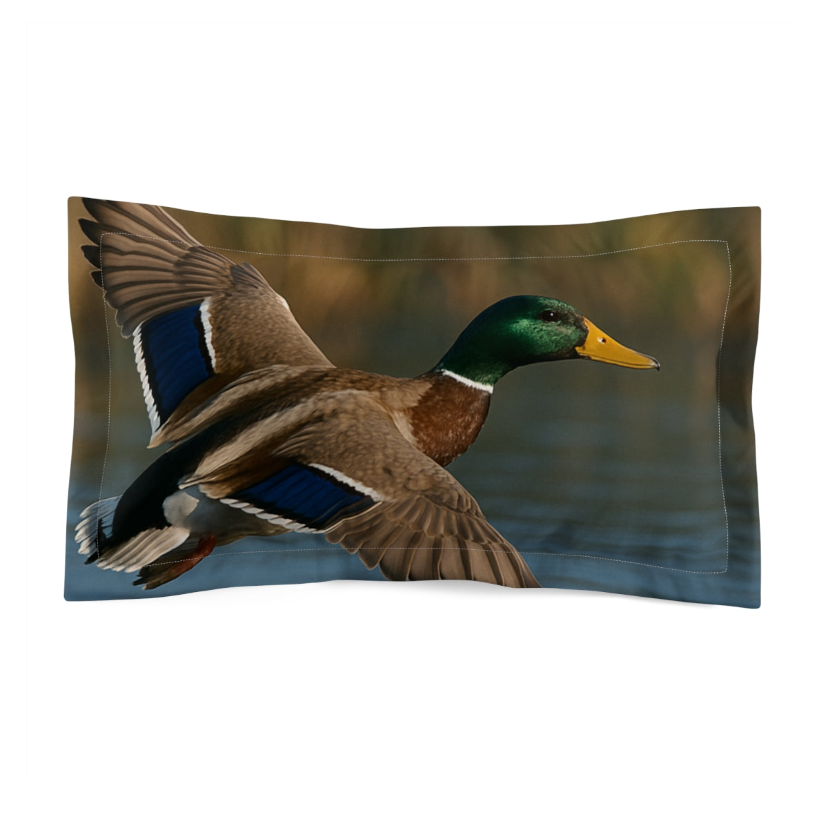 Glimmering Glide Mallard Pillow