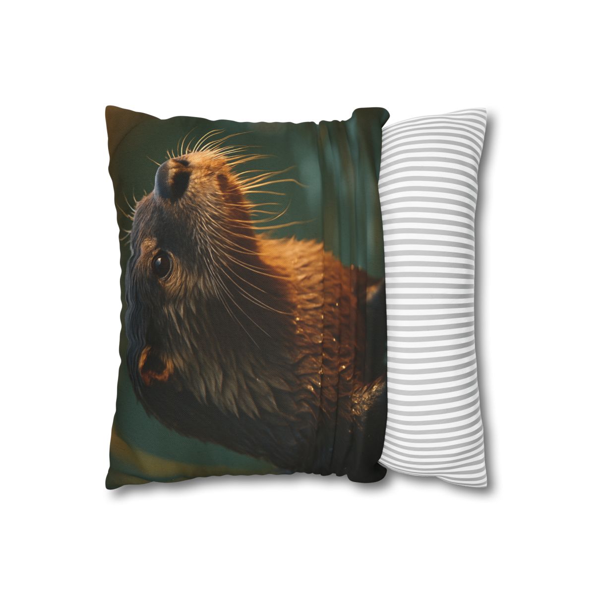 Glinting Stream River Otter soft cotton pillow cases