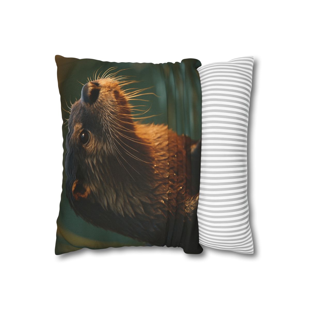 Glinting Stream River Otter soft cotton pillow cases