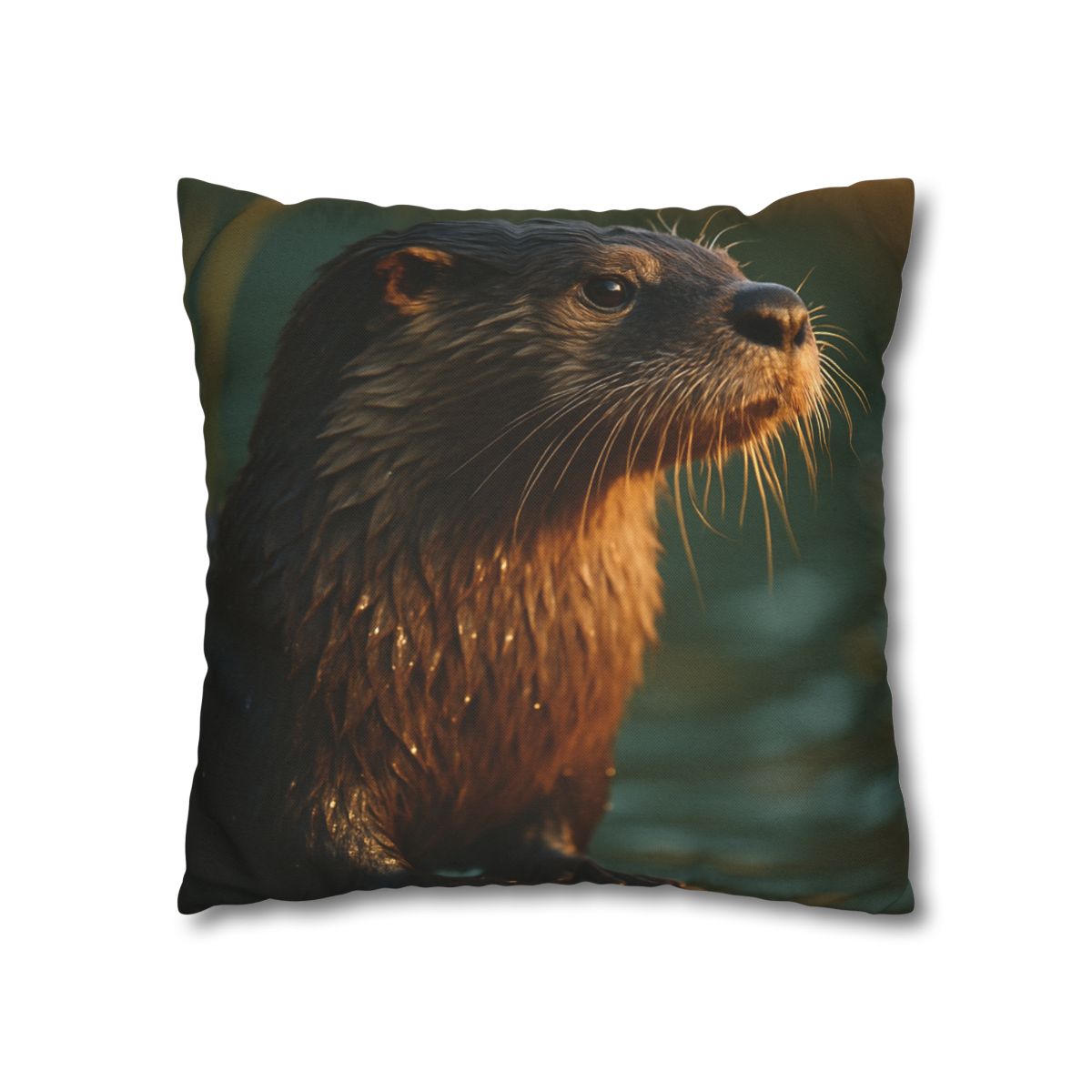 Glinting Stream River Otter soft cotton pillow cases