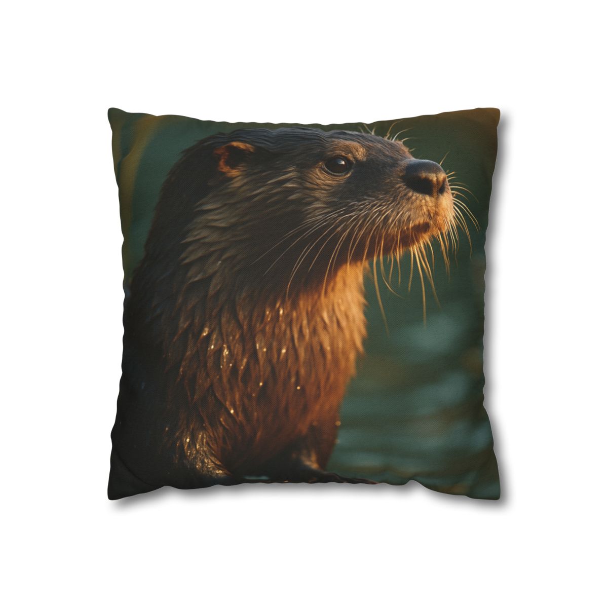 Glinting Stream River Otter soft cotton pillow cases