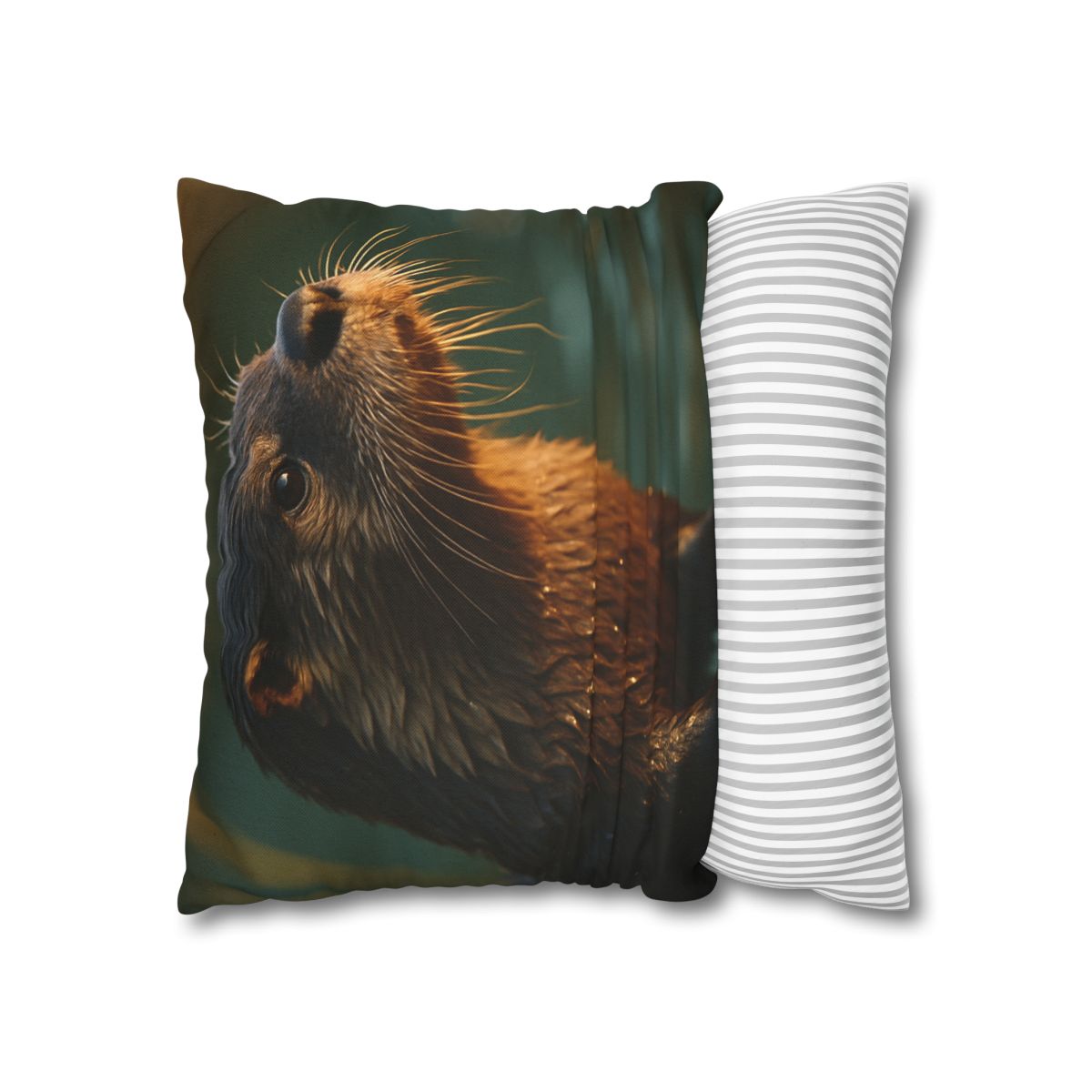 Glinting Stream River Otter soft cotton pillow cases