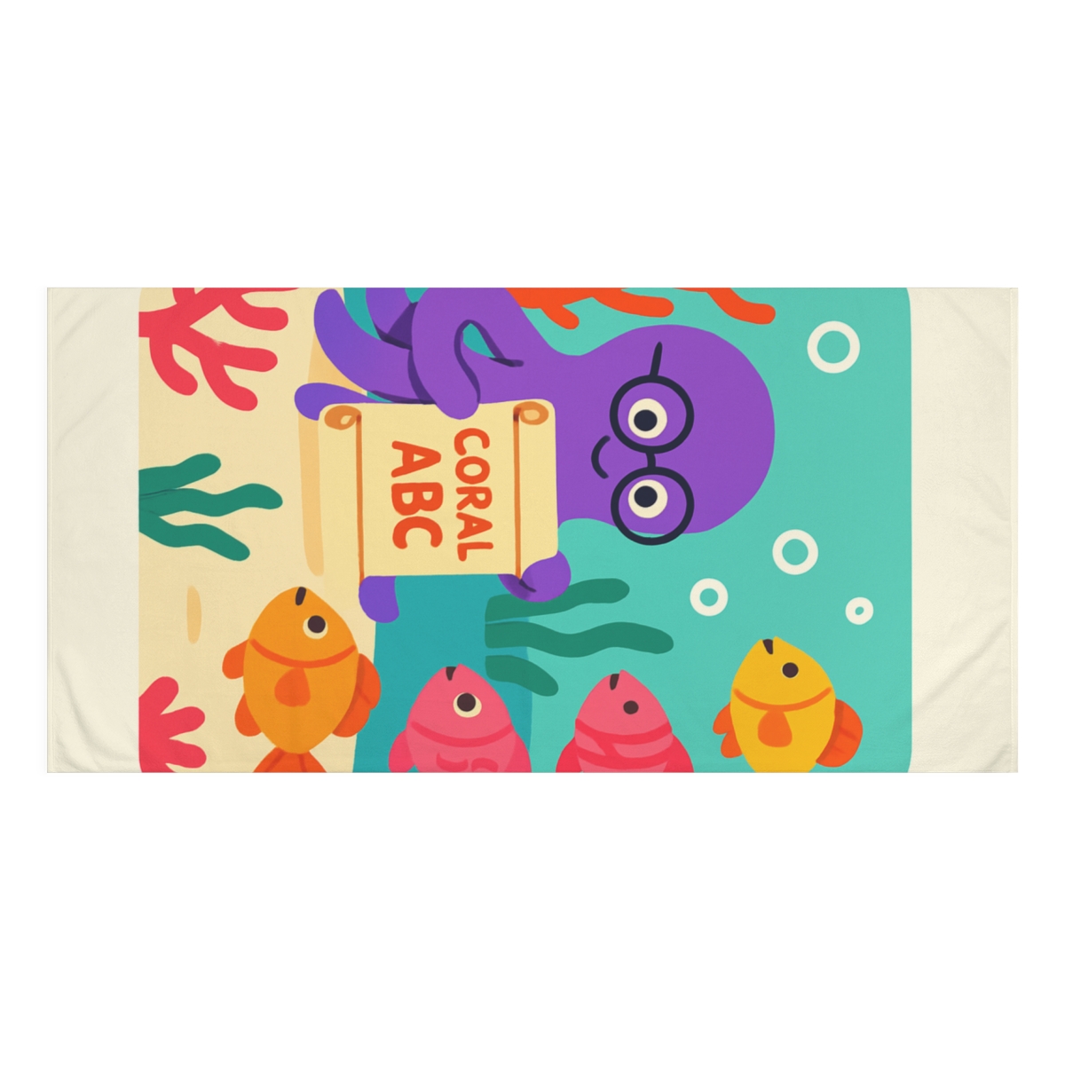 Glow Reef Library With The Octopus Guide custom towels