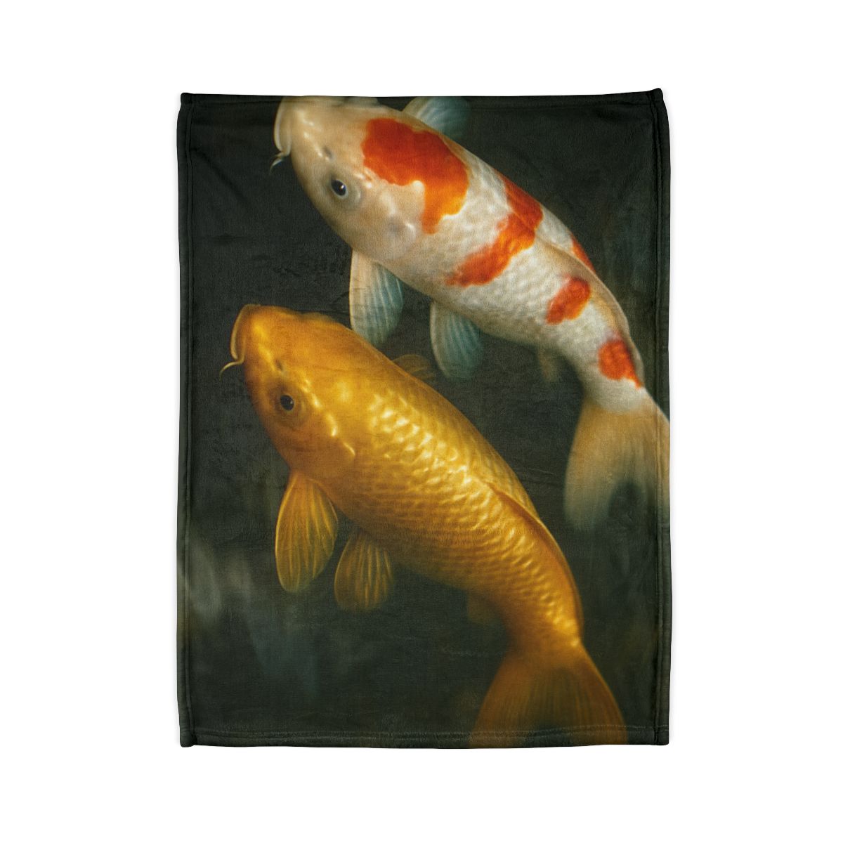 Golden Drift Koi Pair designer printed blankets