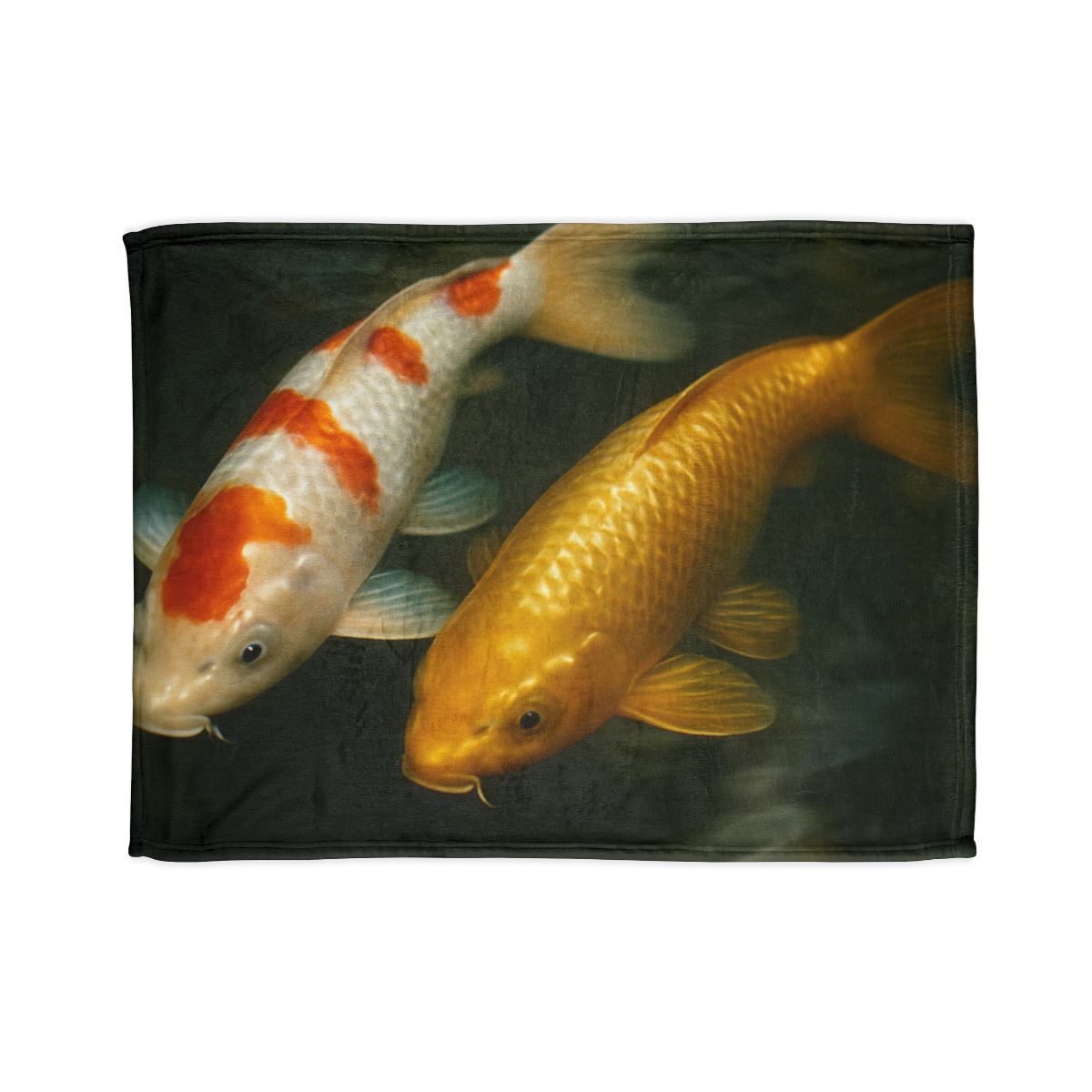 Golden Drift Koi Pair designer printed blankets