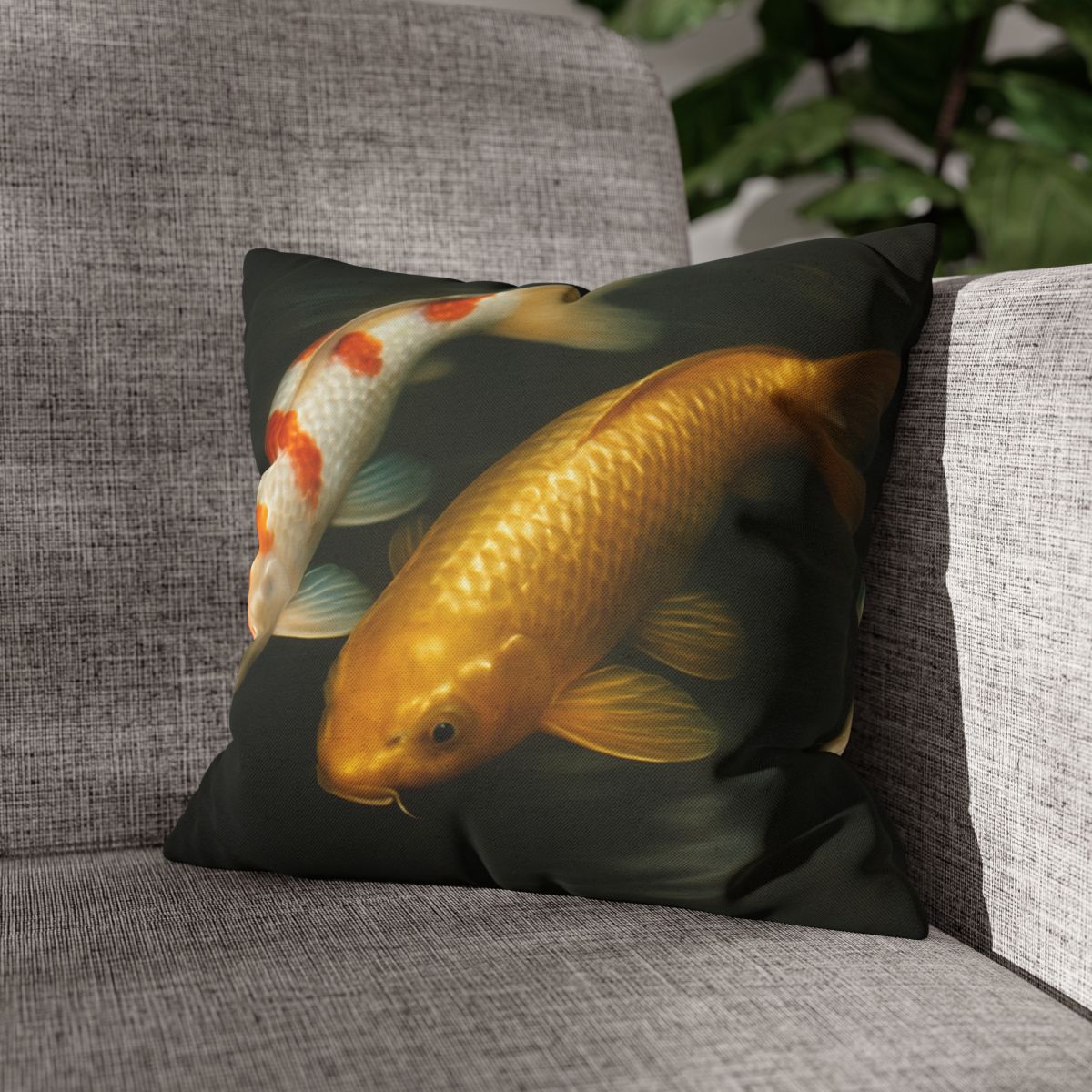 Golden Drift Koi Pair comfortable bedding pillow covers