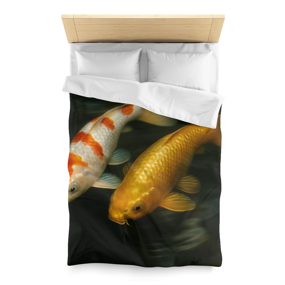 Golden Drift Koi Pair soft comforter duvets