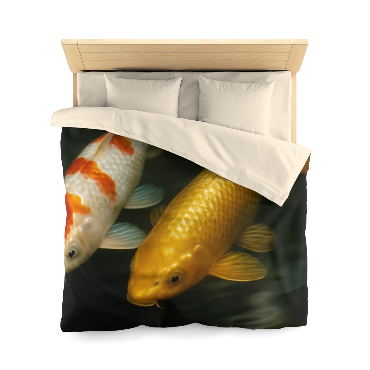 Golden Drift Koi Pair soft comforter duvets