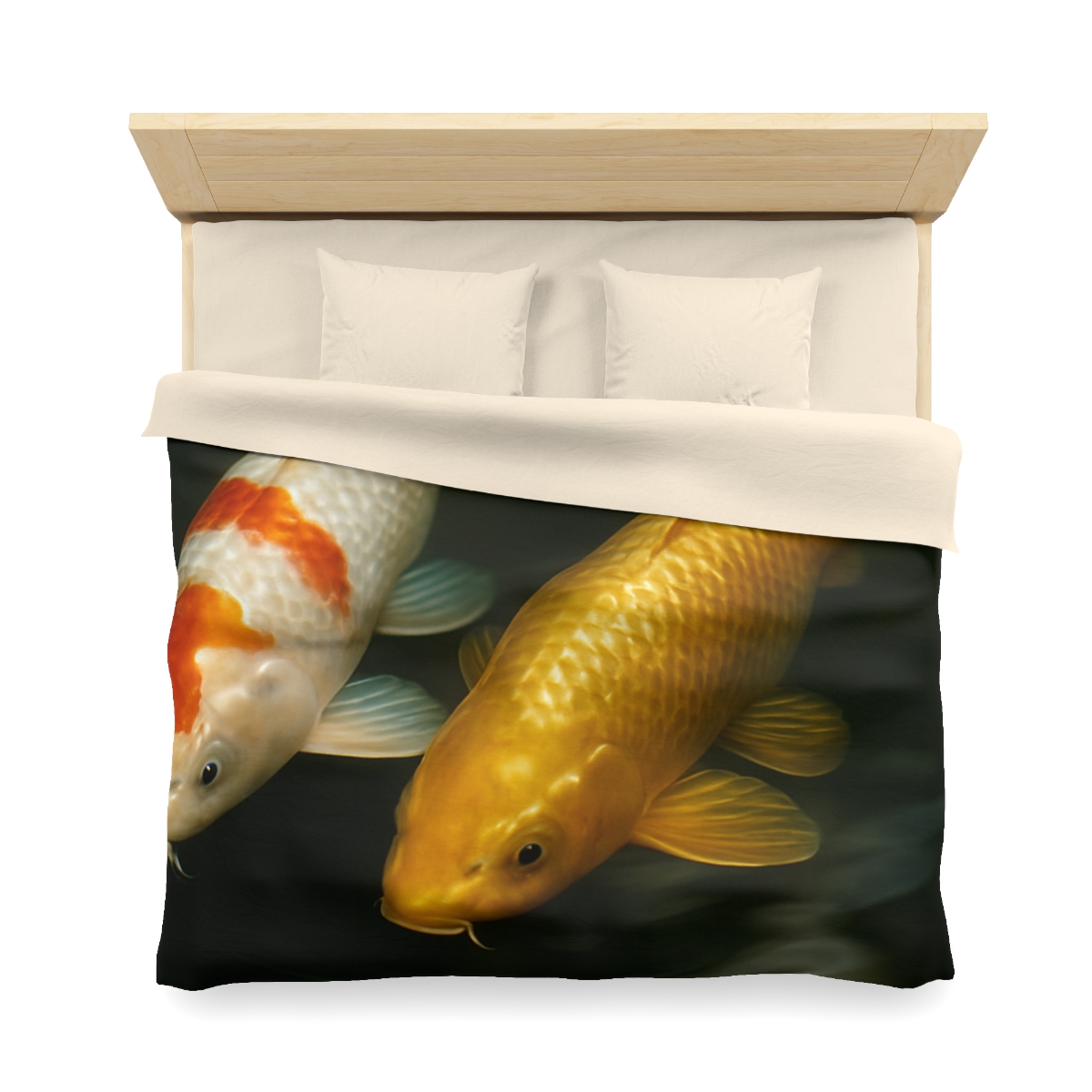 Golden Drift Koi Pair soft comforter duvets