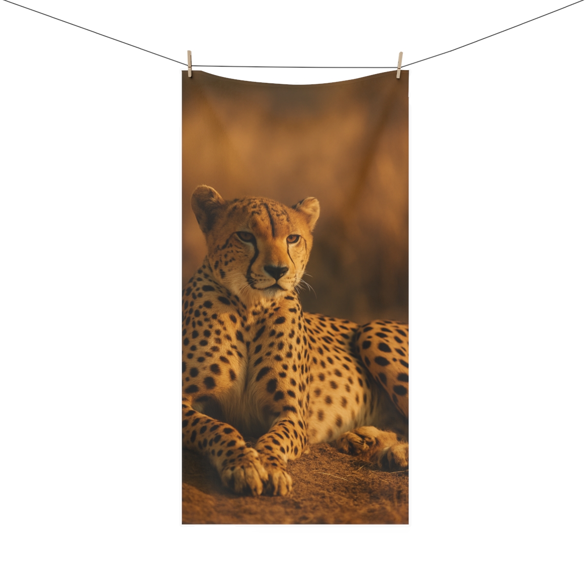 Golden Gaze Cheetah personalized bath towels
