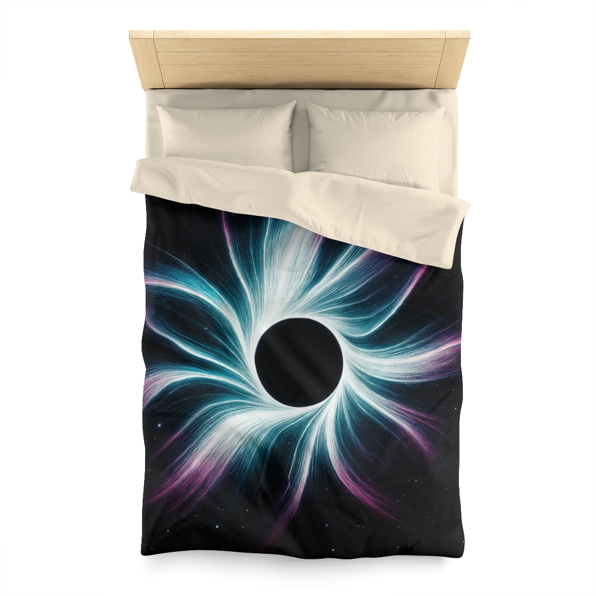 Gravitational Halo Bloom designer printed duvets