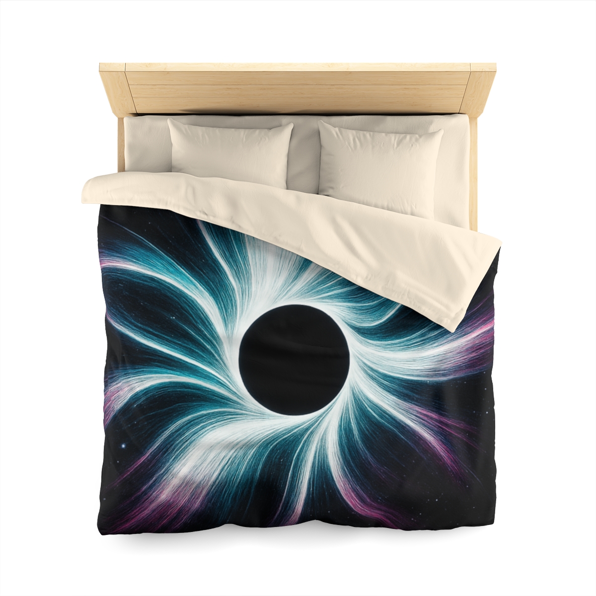 Gravitational Halo Bloom designer printed duvets