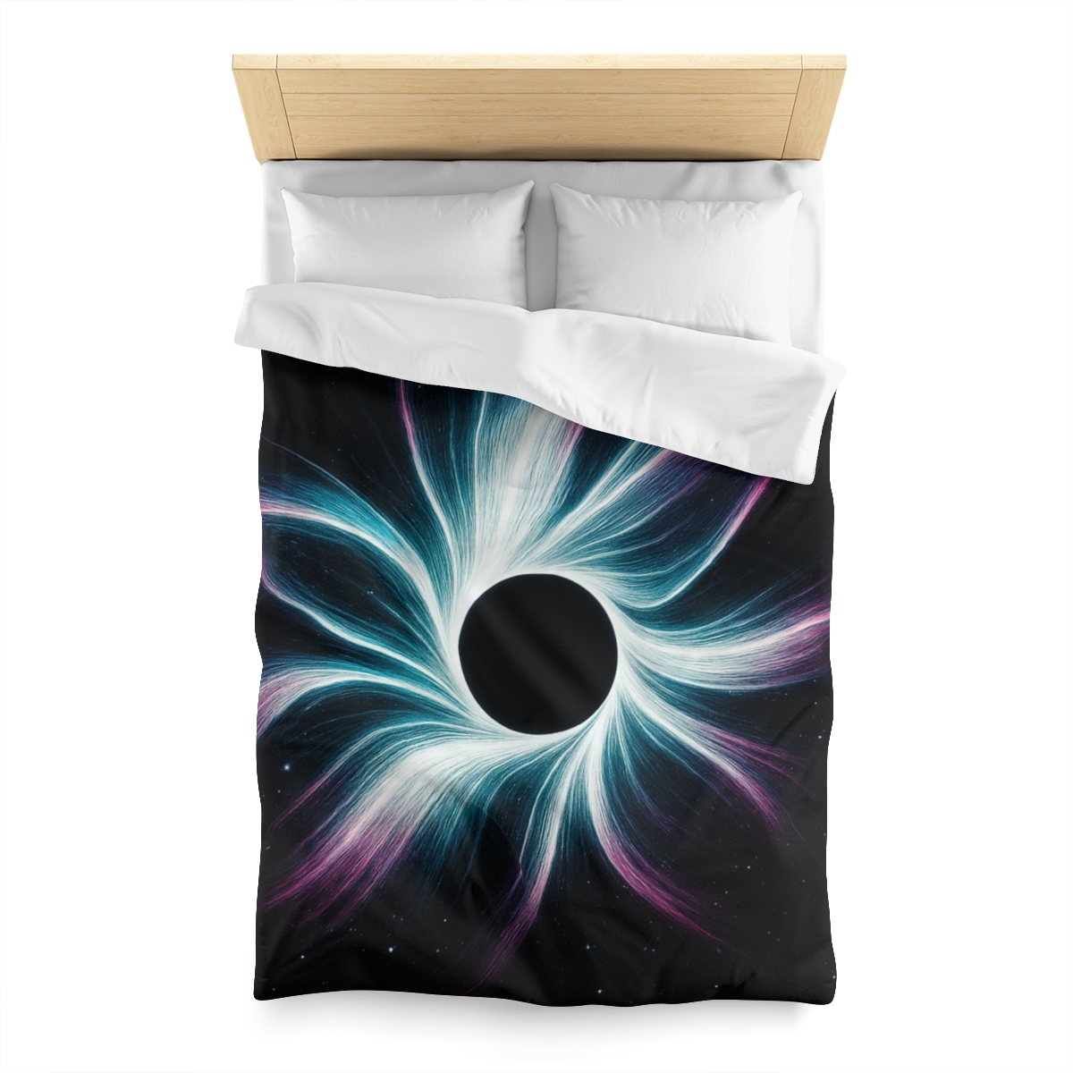 Gravitational Halo Bloom designer printed duvets