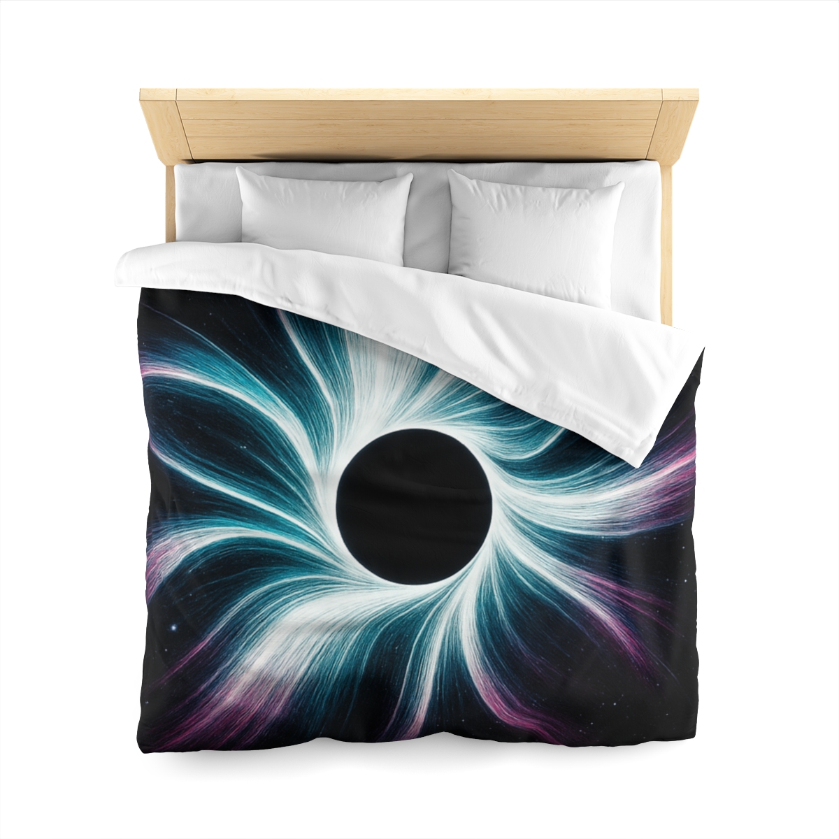 Gravitational Halo Bloom designer printed duvets