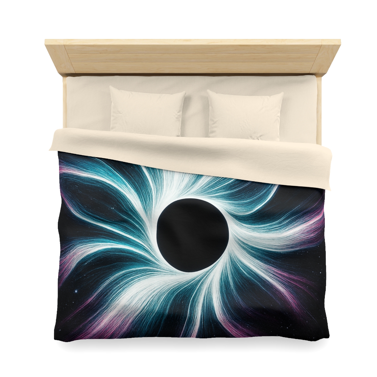 Gravitational Halo Bloom designer printed duvets