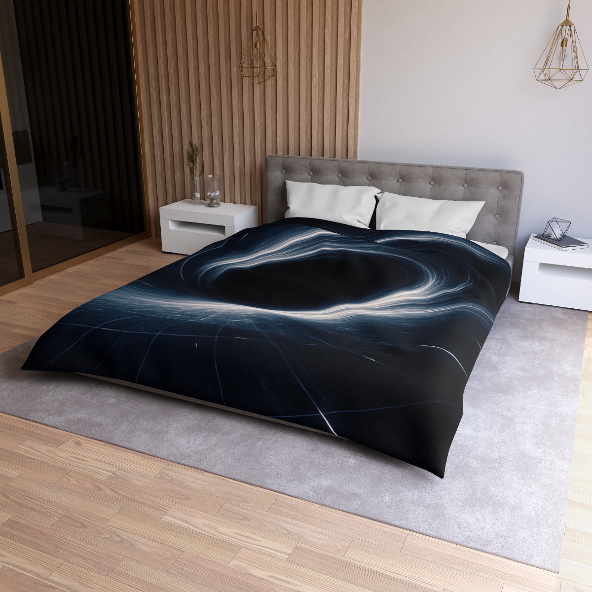Gravity Well Vortex designer printed duvets