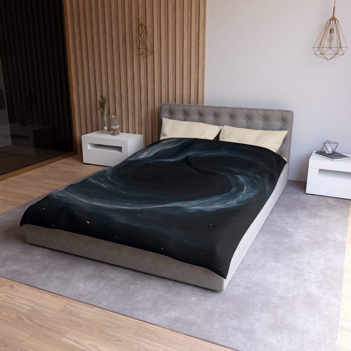 Gravity Well Vortex designer printed duvets