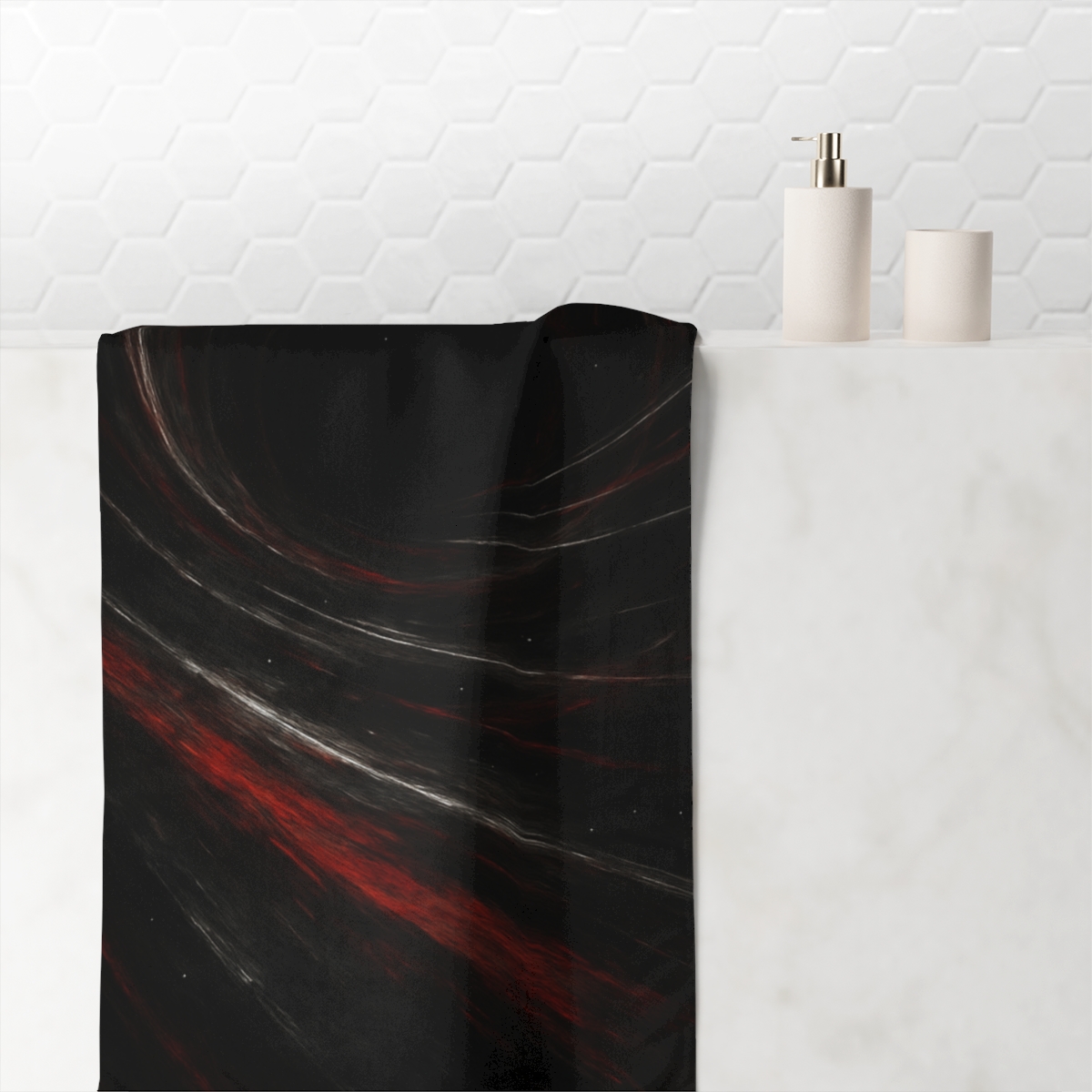 Gravity Well Vortex Pattern designer printed towels