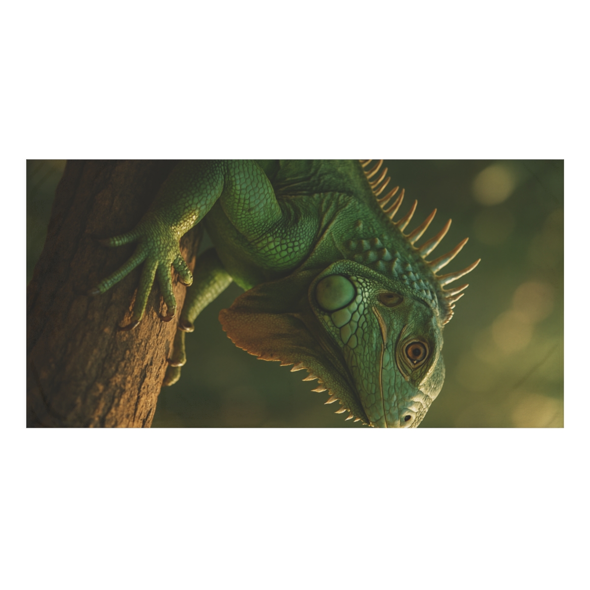 Green Iguana Sun Watcher soft cotton towels