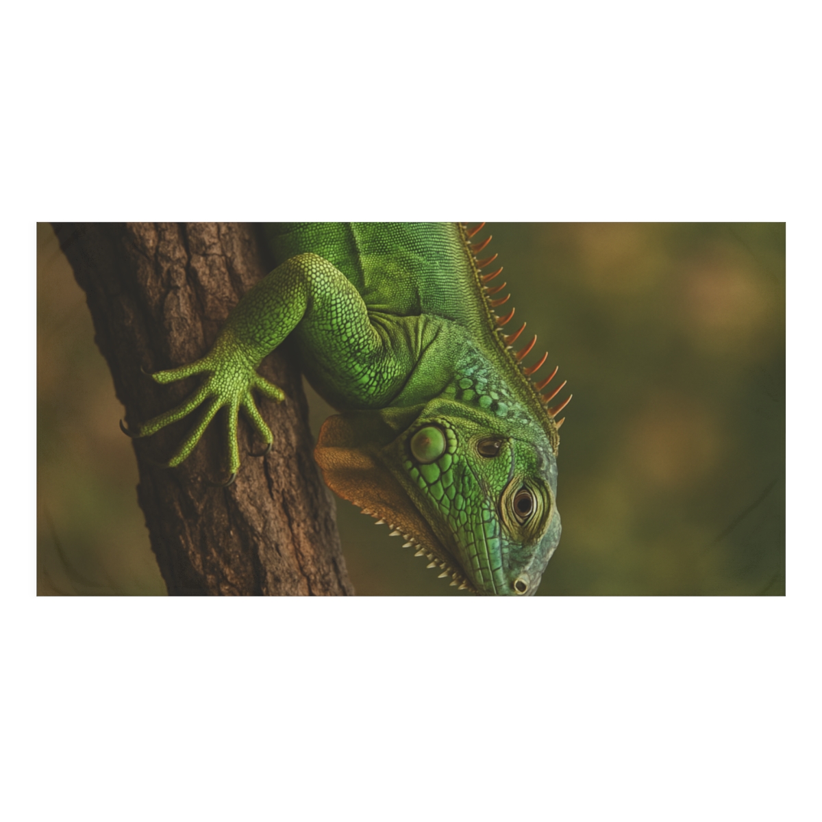 Green Iguana Sunlit Perch soft cotton towels