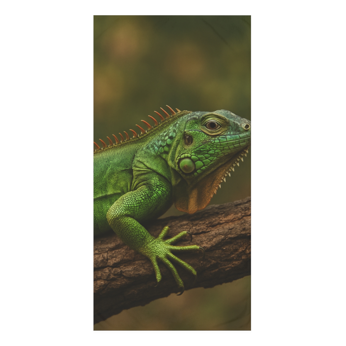 Green Iguana Sunlit Perch soft cotton towels