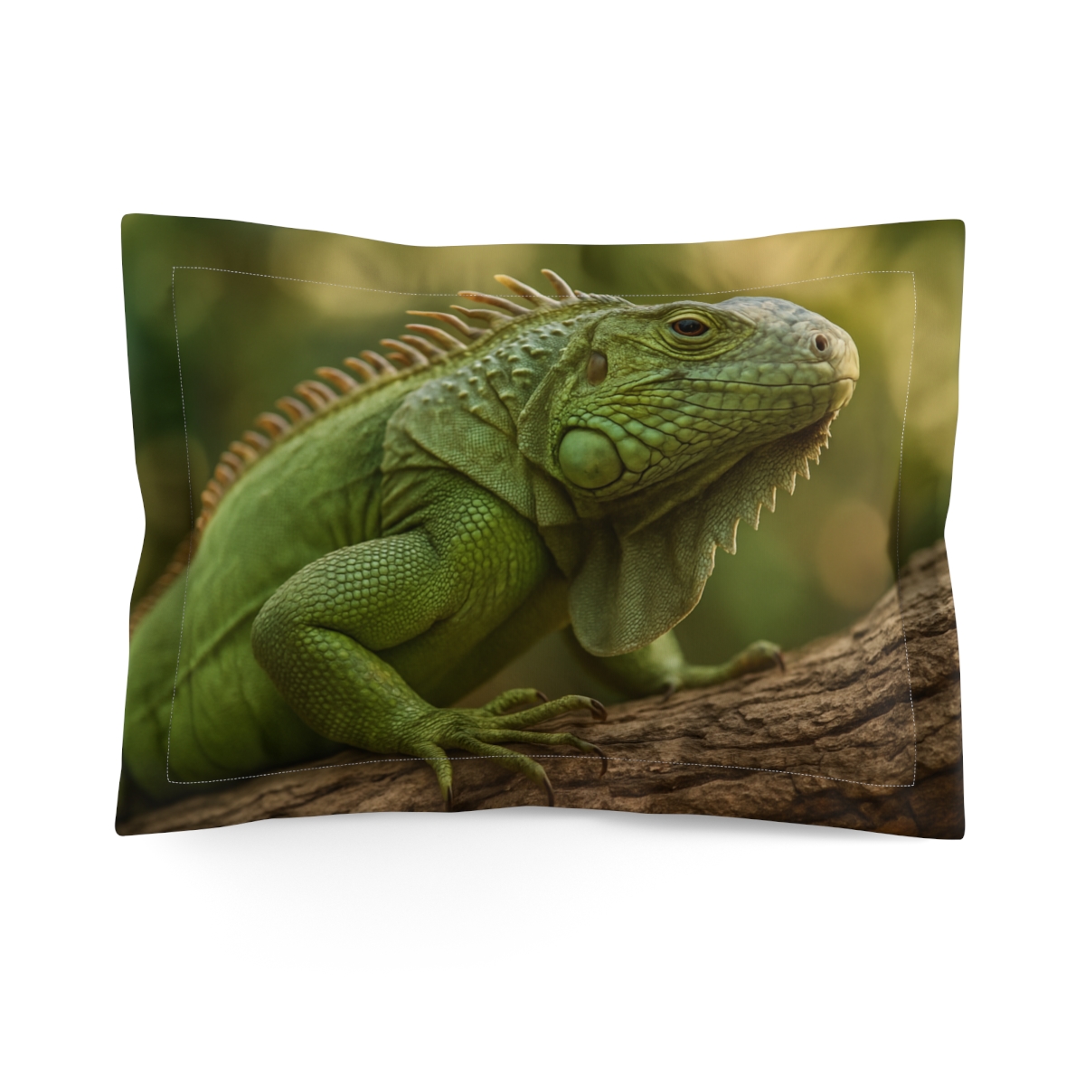 Green Iguana Sunlit Stillness personalized decorative pillows