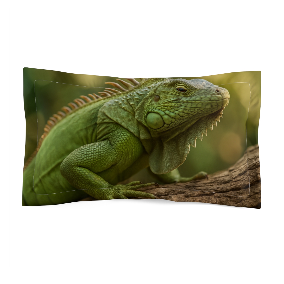 Green Iguana Sunlit Stillness personalized decorative pillows
