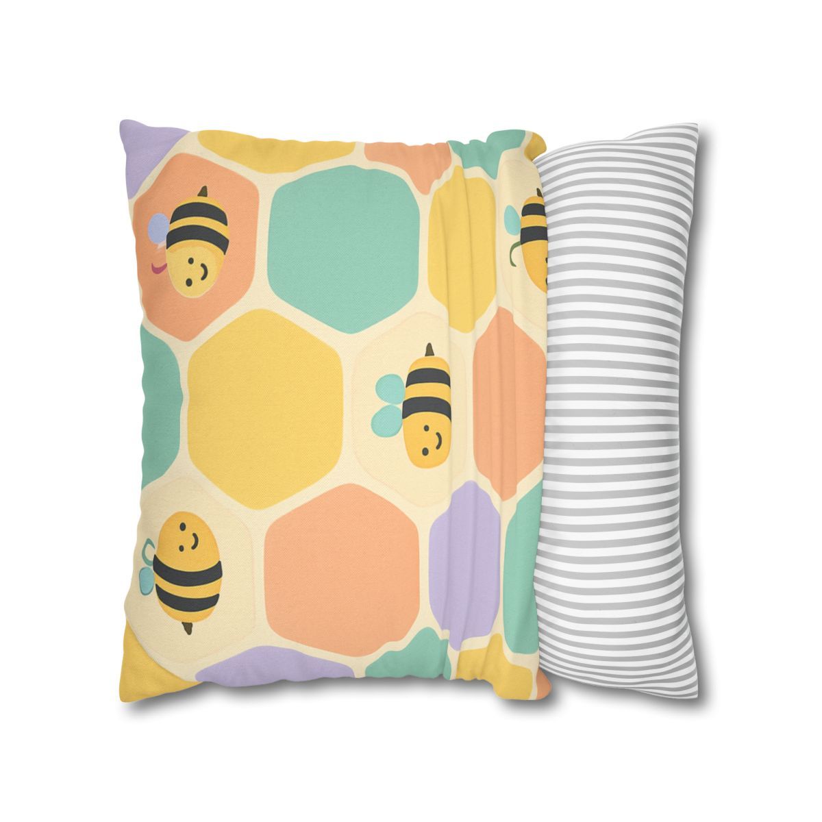 Happy Hexagon Honeycomb Pillow Cases 2 Of Pack