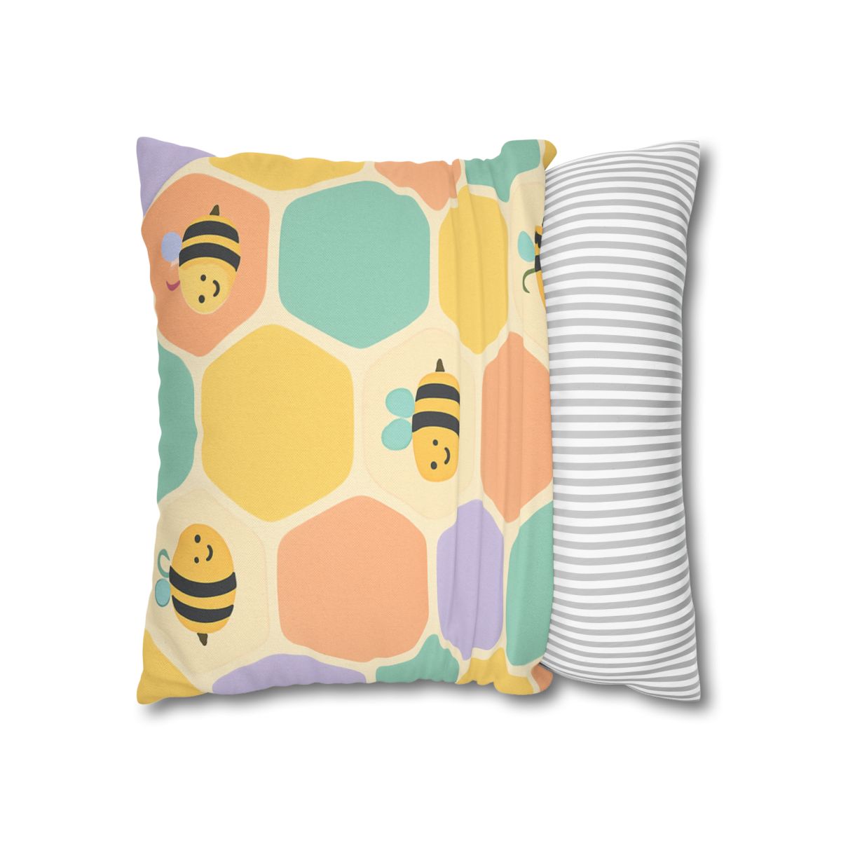 Happy Hexagon Honeycomb Pillow Cases 2 Of Pack