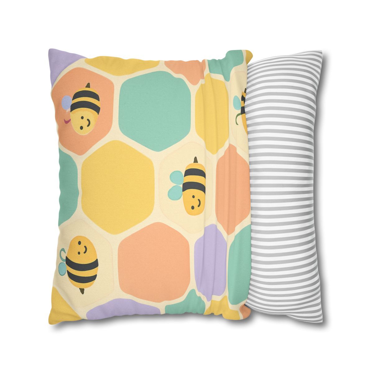 Happy Hexagon Honeycomb Pillow Cases 2 Of Pack