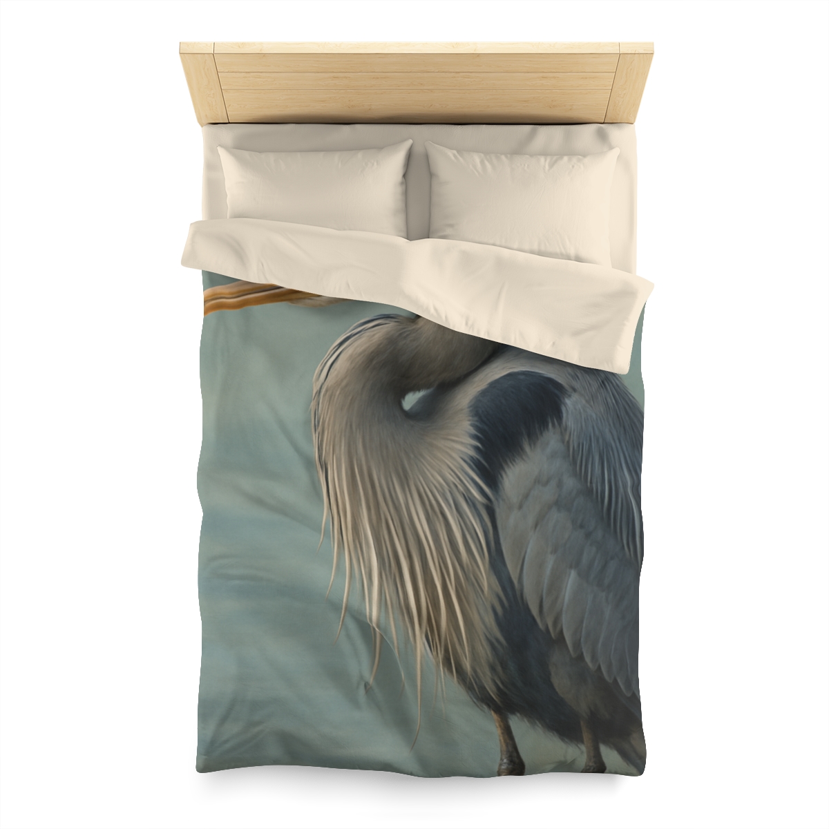 Harbor Watch Great Blue Heron unique patterned duvets