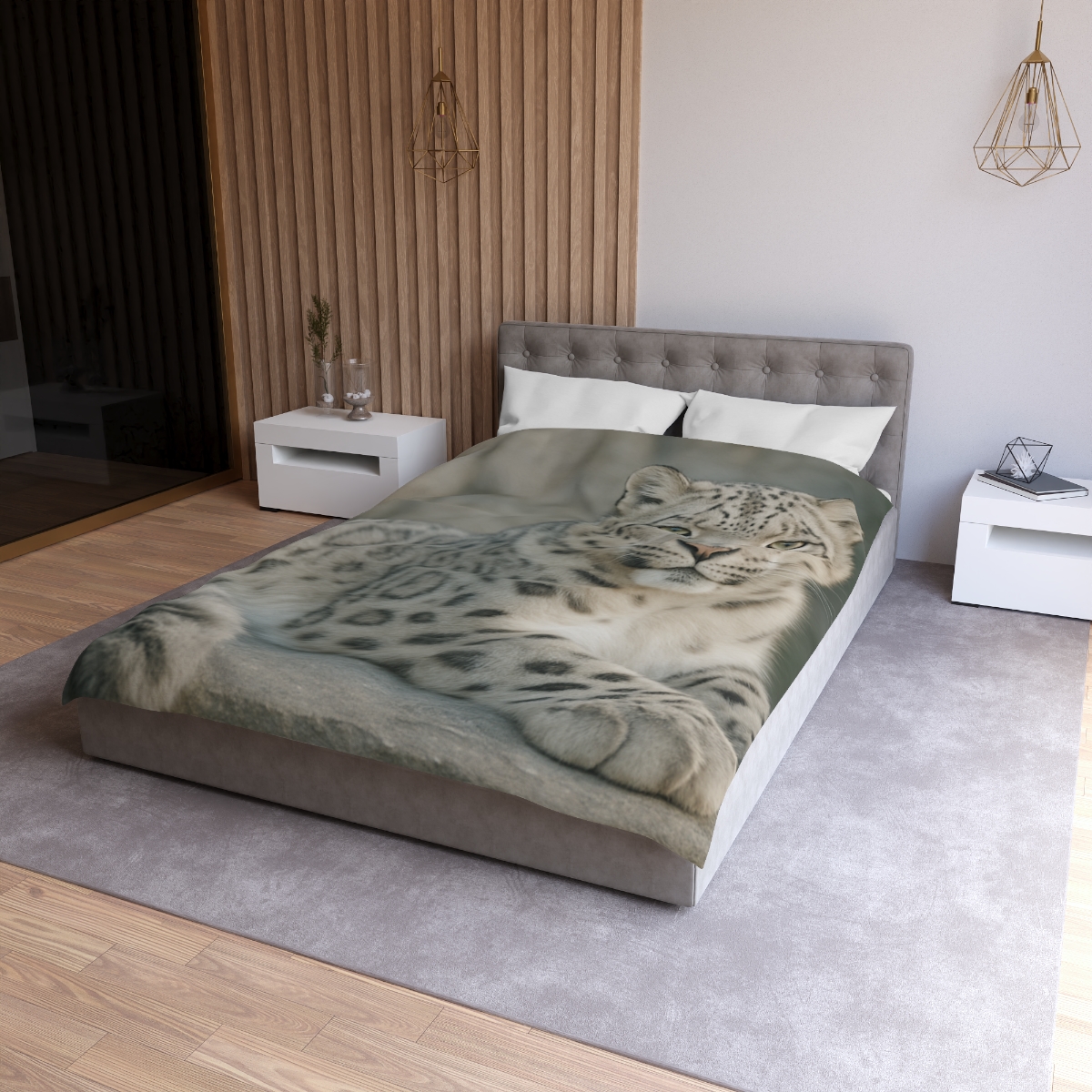 Hidden Realm Snow Leopard unique patterned duvets