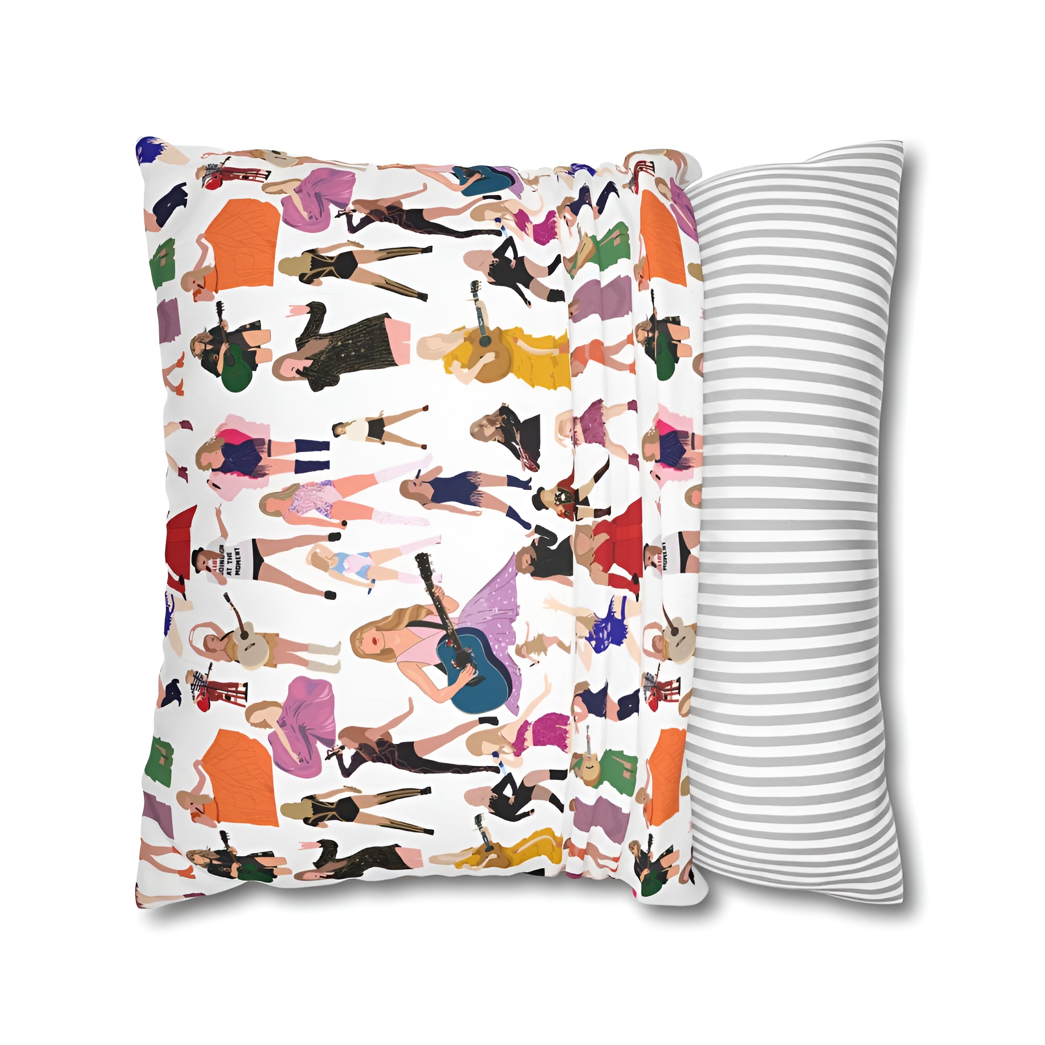 Stylish Square Pillowcase Spun With Double Sided Print Cover