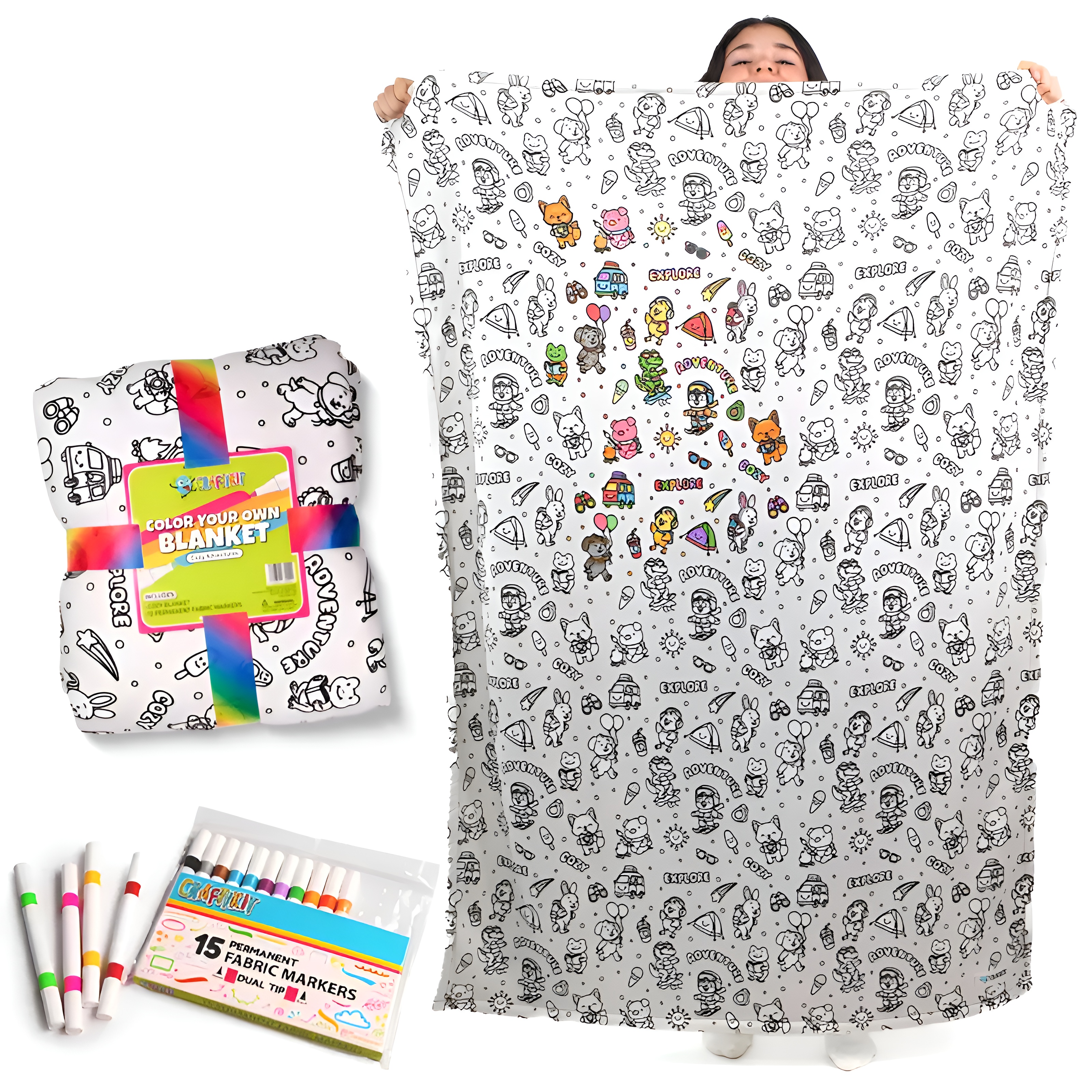 Kawaii Travel Animals Themed Interactive Blanket