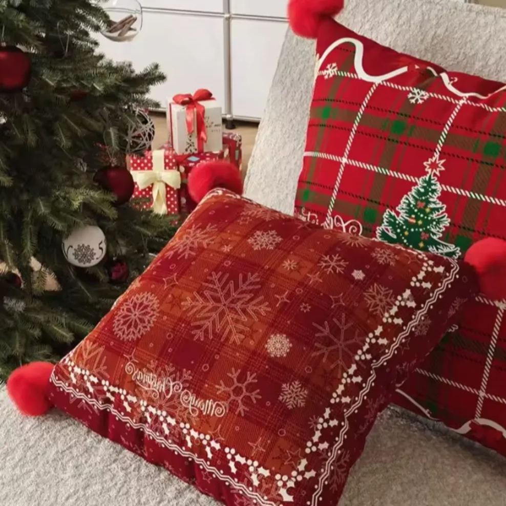 Pack of 2 Double Sided Printed Christmas Cushion Covers