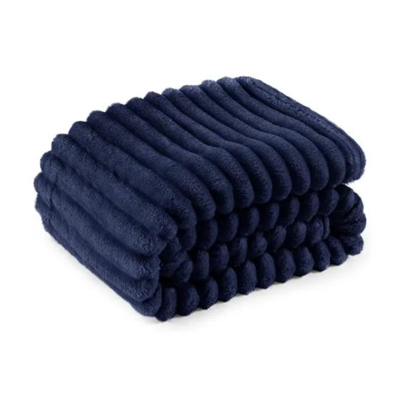 Cozy Stripe Design Flannel Fleece Blanket