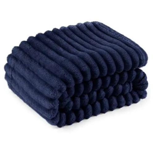 Cozy Stripe Design Flannel Fleece Blanket