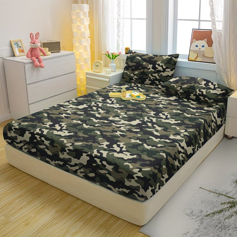 Camouflage Pattern Pillowcase Soft Quilted Bedding Cover