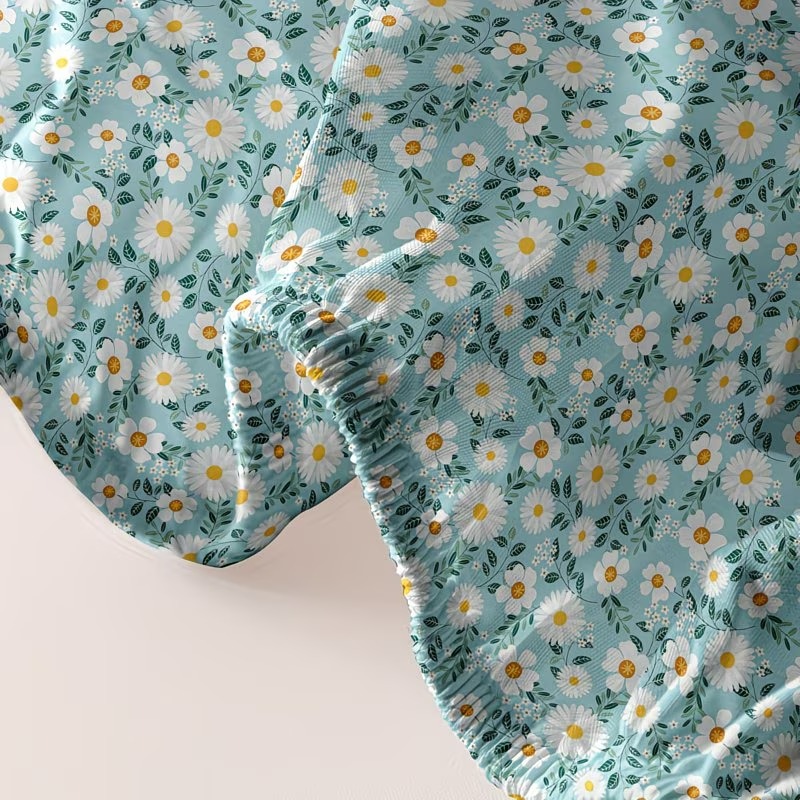 Whimsical Botanical Blossom Pattern Fitted Sheet