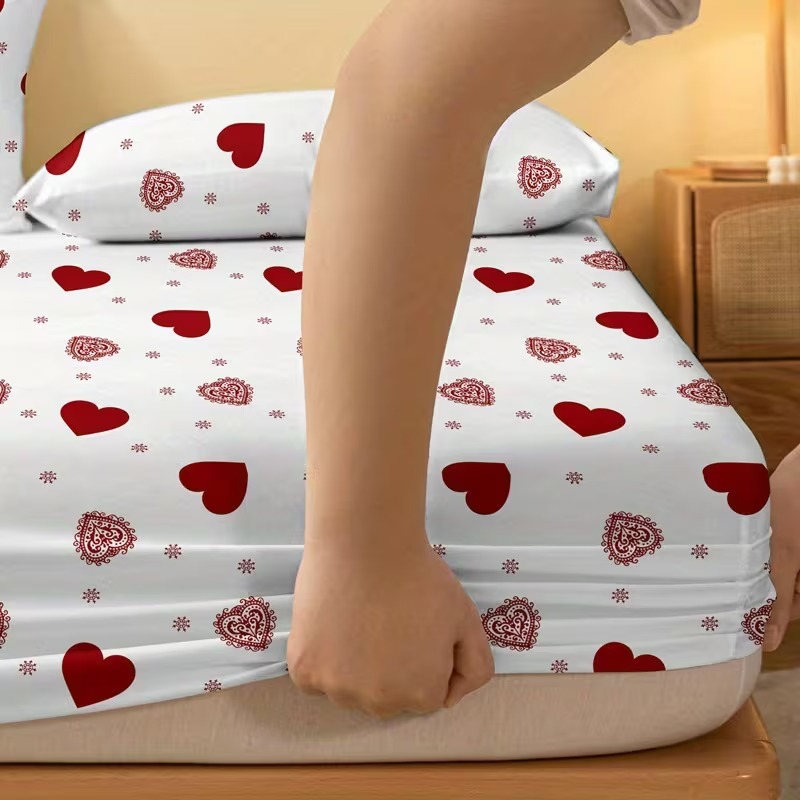 Valentine Style Printed Fitted Bed Sheet