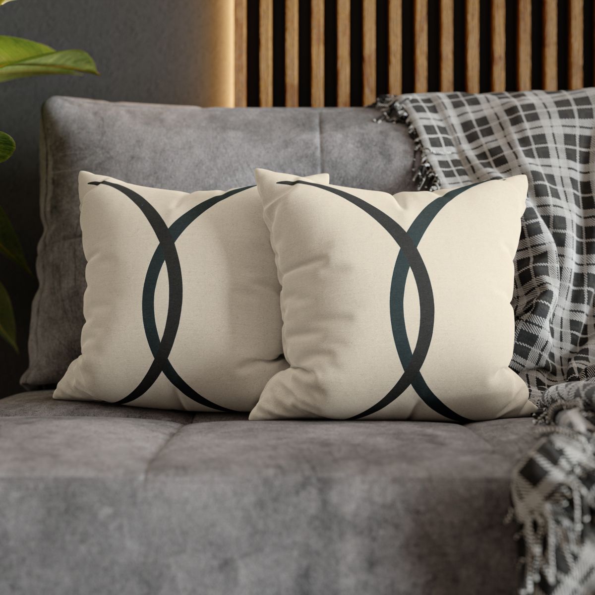 Intersecting Arc Duo Balanced designer print pillow cases