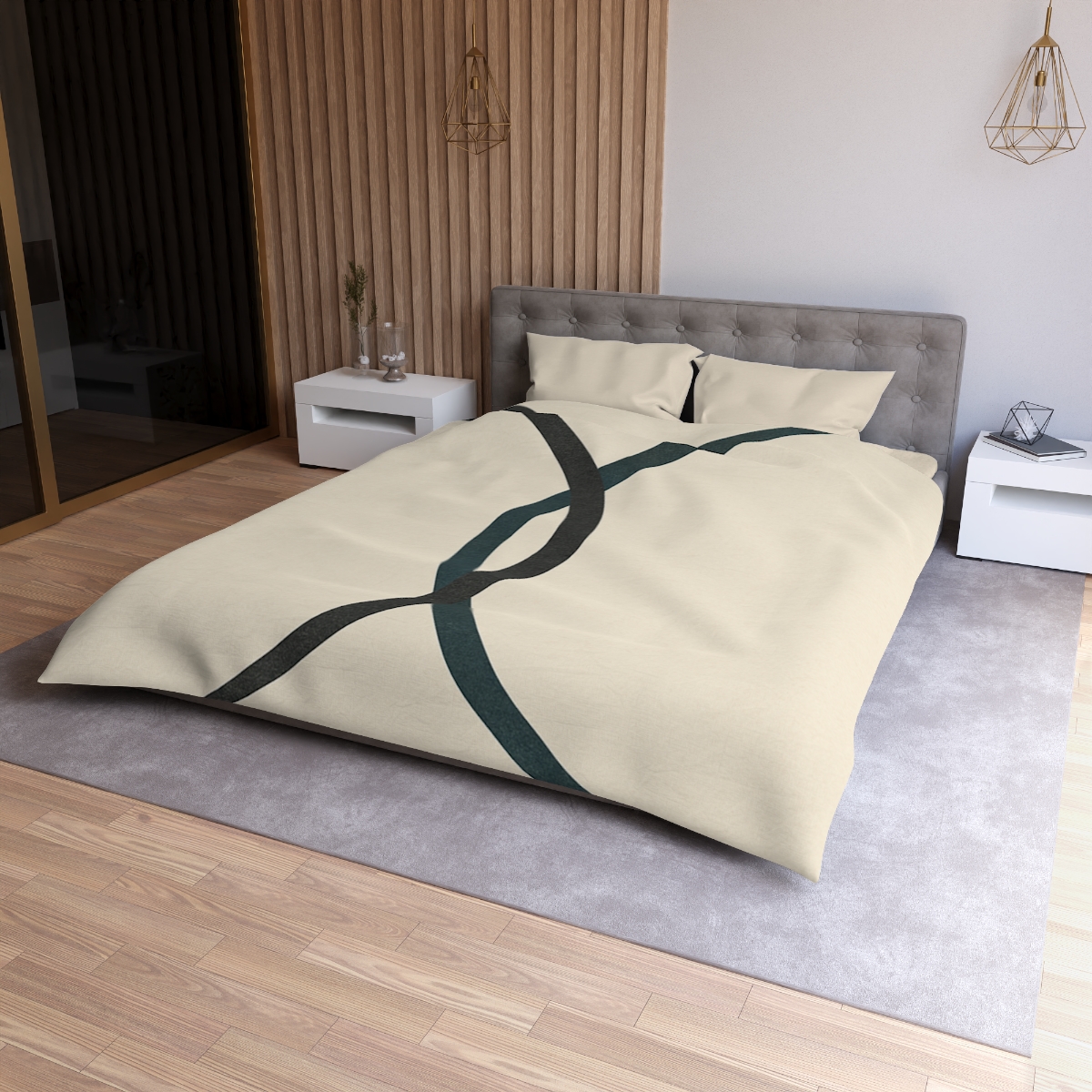 Intersecting Arc Duo Balanced unique patterned duvets