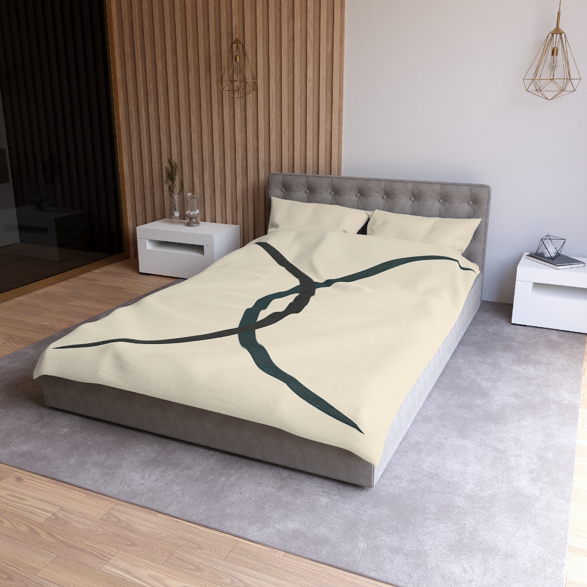 Intersecting Arc Duo Balanced unique patterned duvets