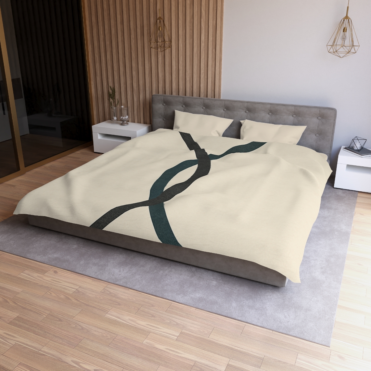 Intersecting Arc Duo Balanced unique patterned duvets